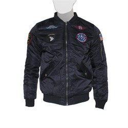 Куртка бомбер MA-1 With Patches Black XMJ-8614B - фото 20969