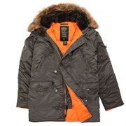 Куртка аляска N-3B Parka Slim Fit Replica Gray Alpha MJN31210RGO