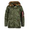 Куртка аляска N-3B Parka Slim Fit Sage Alpha MJN31000SGSF - фото 14375